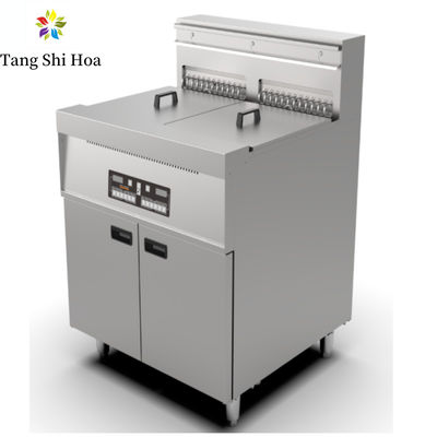 Frigideira elétrica de aço inoxidável do microcomputador 28L+14L+14L com as 3 cestas do tanque 4